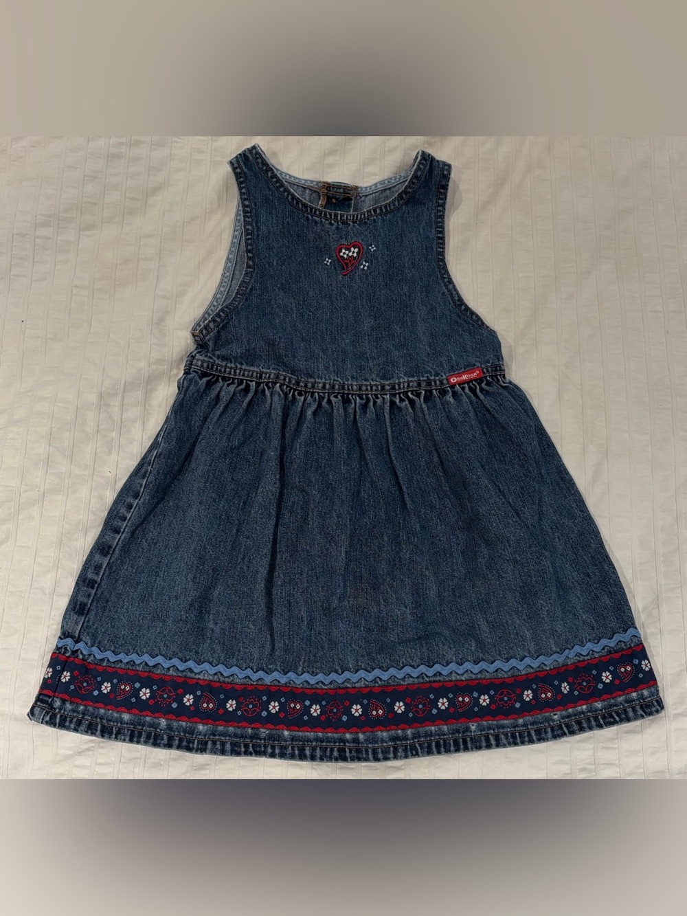 Vintage 90s Y2K OshKosh B’Gosh Denim Dress Girls Size 4 Made Canada
